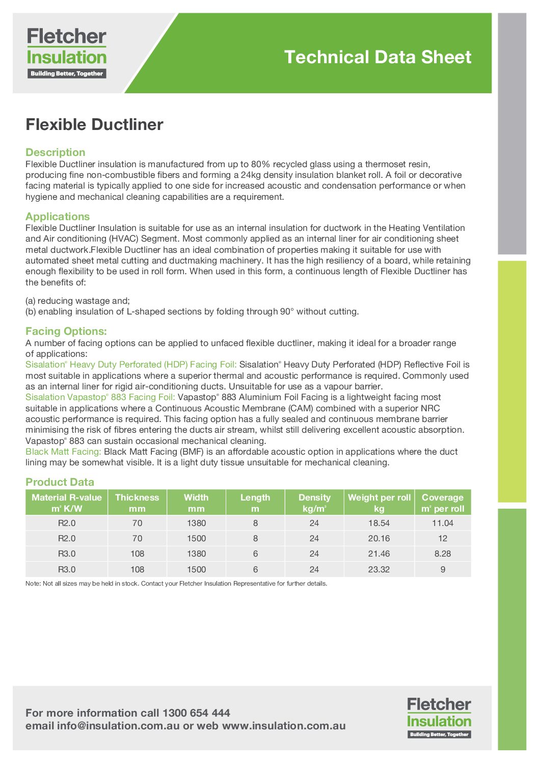 FI24 Flexible Ductliner Technical Data Sheet