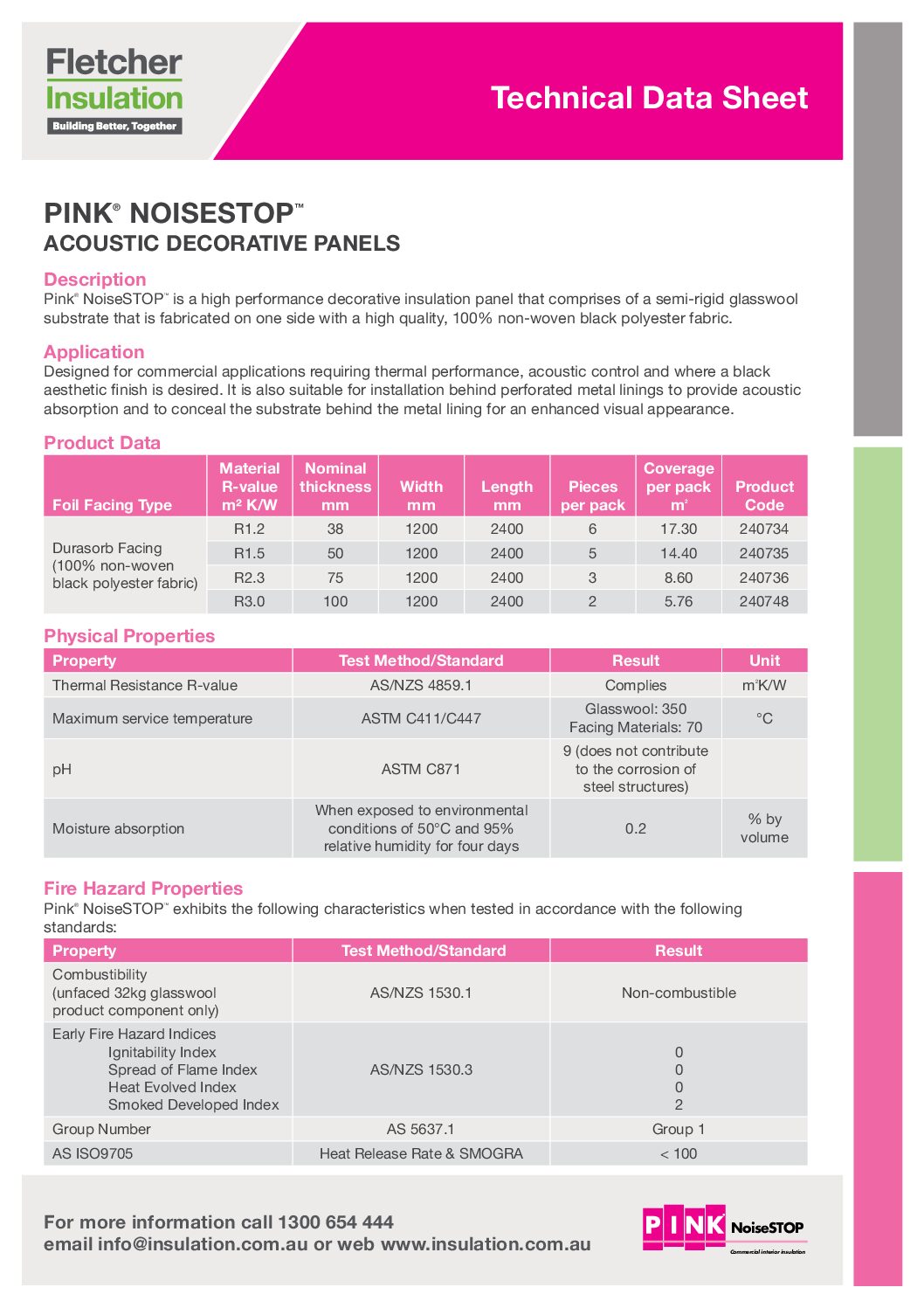 Pink® NoiseSTOP™ Technical Data Sheet