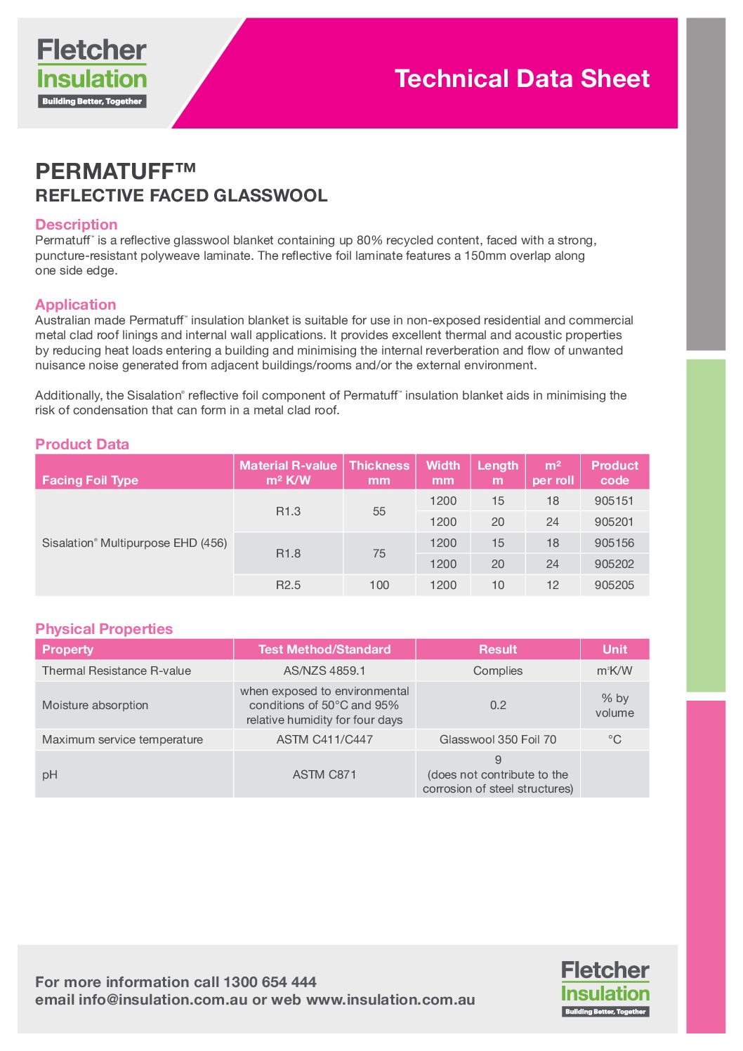 Permatuff® Building Blanket Technical Data Sheet