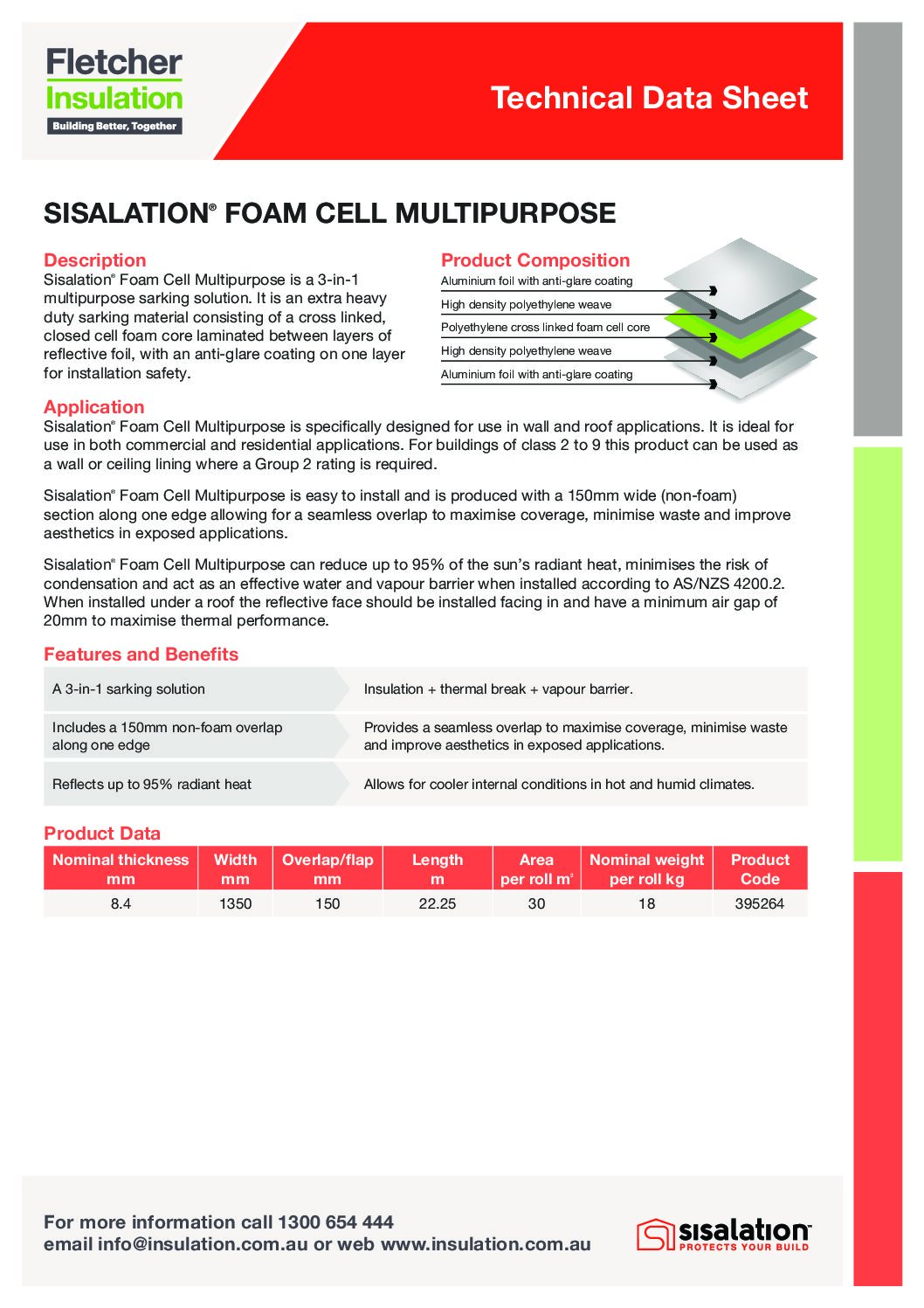 Sisalation® Foam Cell Multipurpose Technical Data Sheet