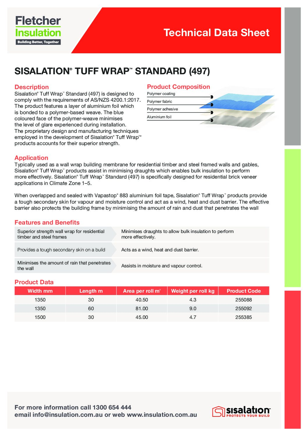 Sisalation® Tuff Wrap™ Standard (497) Technical Data Sheet